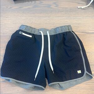 Vuori Black and Gray Athletic Shorts Lightweight Drawstring